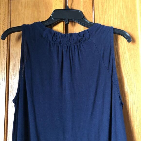 J Crew Scoop Neck Minimalist Sleeveless Mini Dress Navy Blue - S - Picture 7 of 13